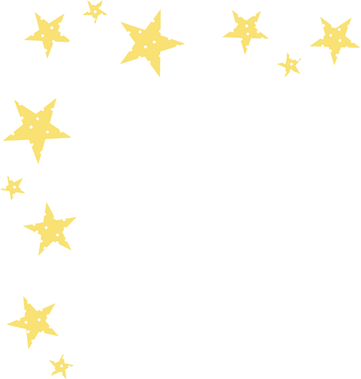 Yellow Polka Dot Decorative Star Corner Frame